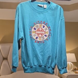 Gitano Teal Embroidered Sweatshirt
